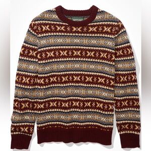 American Eagle Outfitters Men’s Multicolor Fair Isle Sweater Cotton Blend Size M